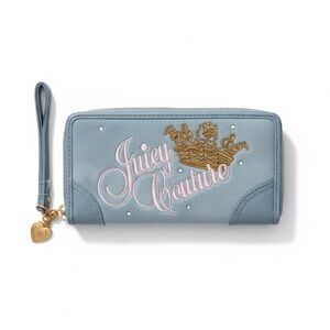 NEW Juicy Couture Light Blue Wallet with Gold Crown